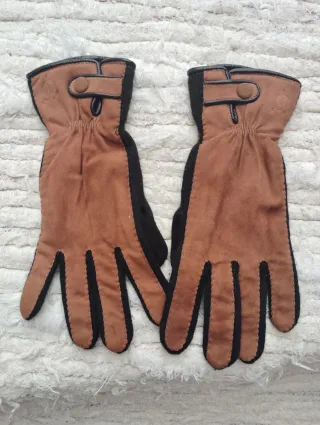 Guantes de ante y punto mujer