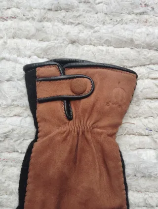 Guantes de ante y punto mujer