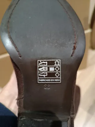 Botines cowboy ante marrón talla 36