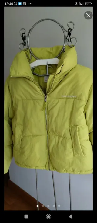 Cazadora bomber acolchada verde pistacho