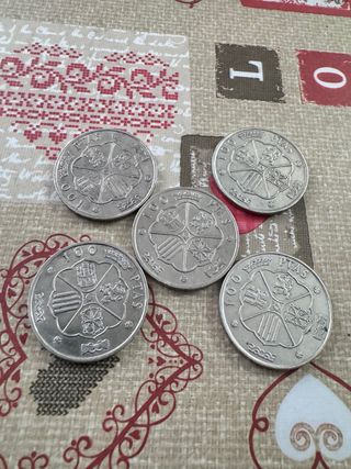 100 pesetas 1966 lote de 5 monedas de plata