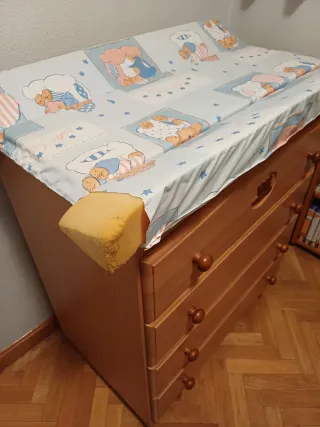 Cómoda cambiador bebé madera