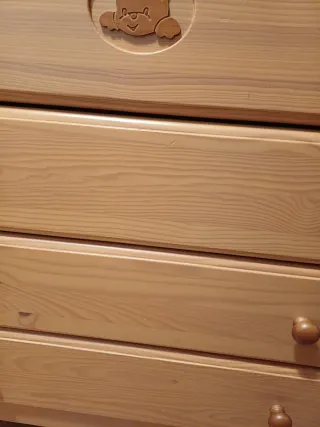 Cómoda cambiador bebé madera