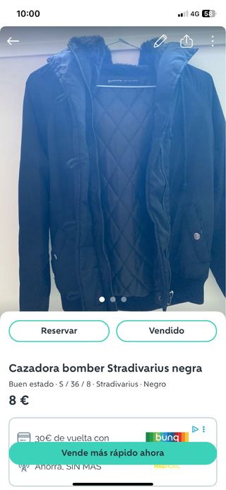 Cazadora bomber Stradivarius negra Talla S y m