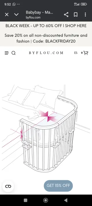 Culla colecho Babybay + materasso Classic Soft