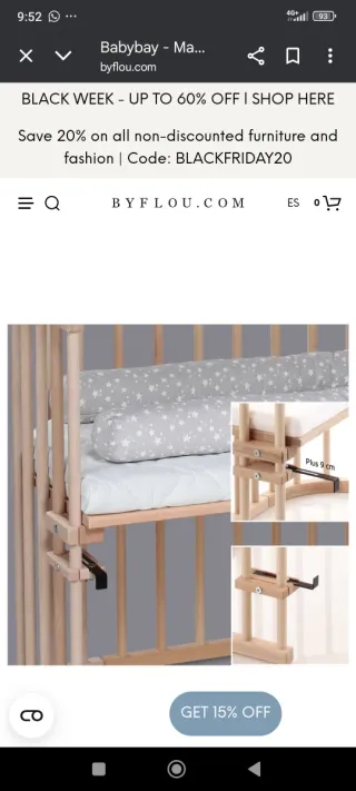 Culla colecho Babybay + materasso Classic Soft