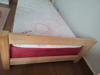 Cama infantil madera maciza natural
