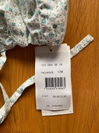 NANOS Capota floral 12 meses