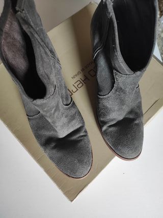 Botines Tacón Mujer Gris Talla 39 Paco Herrero