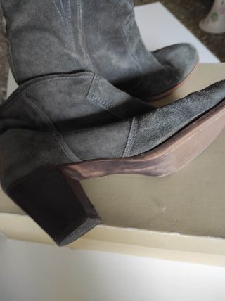 Botines Tacón Mujer Gris Talla 39 Paco Herrero