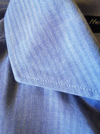 Camicia Slim Henry Smith Azzurra Spina di Pesce XL