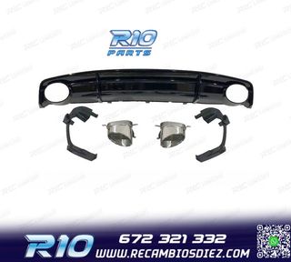 DIFUSOR AUDI A7 S LINE 16-18 LOOK RS7 NEGRO BRILLO + COLAS E