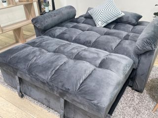 Sofa cama tapizado terciopelo gris NUEVO