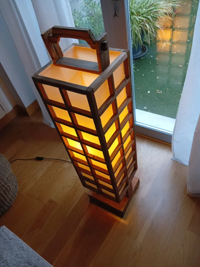 Lámpara Oriental Shoji Madera Papel