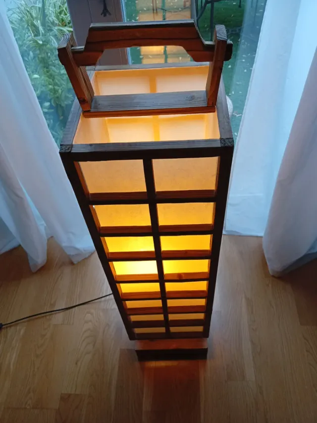 Lámpara Oriental Shoji Madera Papel