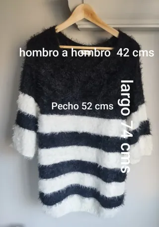 Jersey rayas negro y blanco talla L