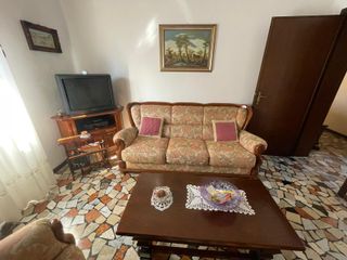 Salottino antico in legno e tessuto