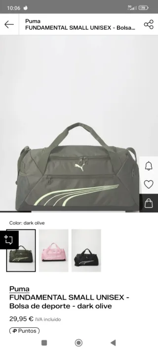 Bolsa de deporte Puma Fundamental Small nueva