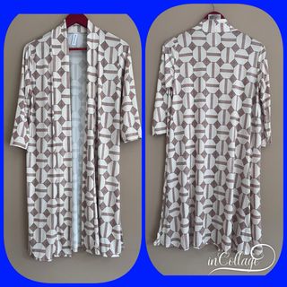 Kimono/Túnica Larga Beige y Marrón talla M/L