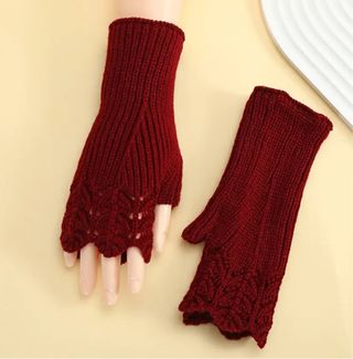 Eegantes Guantes sin dedos estilo preppy mujer