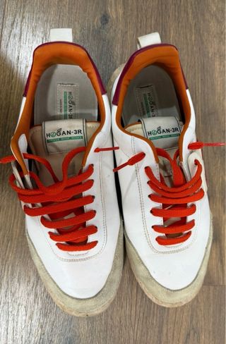 Zapatillas Hogan 3R Blancas con detalles naranja