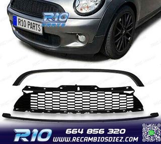 PARRILLA MINI COOPER R56 R57 R55 10-15 LOOK JCW NEGRO BRILLO