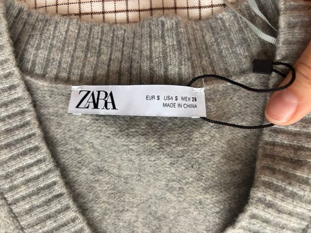 Chaleco Zara Gris talla S