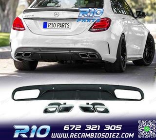 DIFUSOR MERCEDES C W205 LOOK AMG C63 14-18 + COLAS ESCAPE