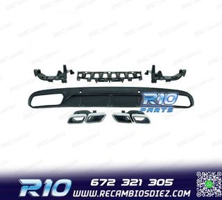 DIFUSOR MERCEDES C W205 LOOK AMG C63 14-18 + COLAS ESCAPE
