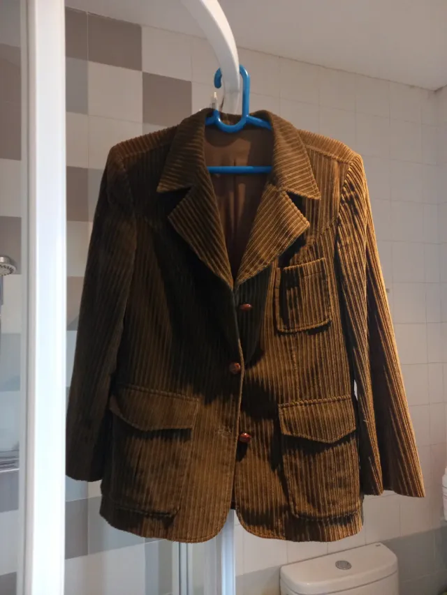 Chaqueta pana retro Caramelo verde