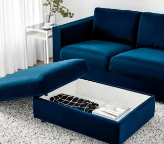 Raffinata fodera ikea poggiapiede/contenitore Viml