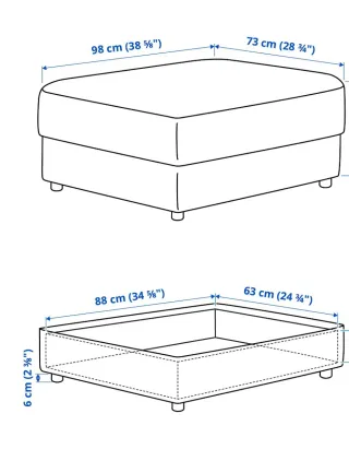 Raffinata fodera ikea poggiapiede/contenitore Viml