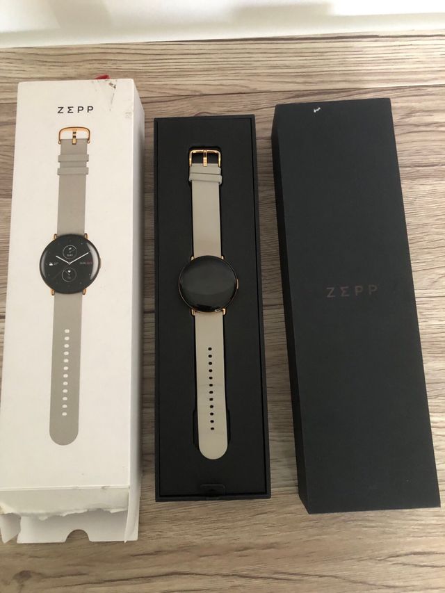 Relógio Inteligente Zepp Cinza e Dourado