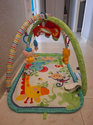Manta de juegos para bebé con gimnasio