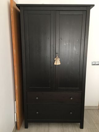 Armario Ropero Madera Negro serie Hemnes