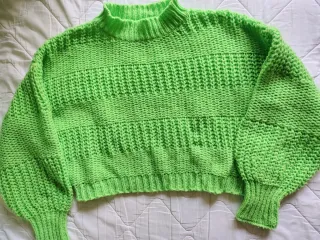 Jersey verde brillante crop top