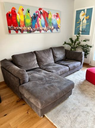 Divano 3 posti in alcantara grigio