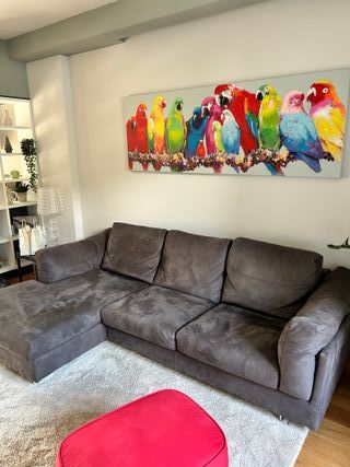 Divano 3 posti in alcantara grigio