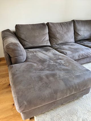 Divano 3 posti in alcantara grigio