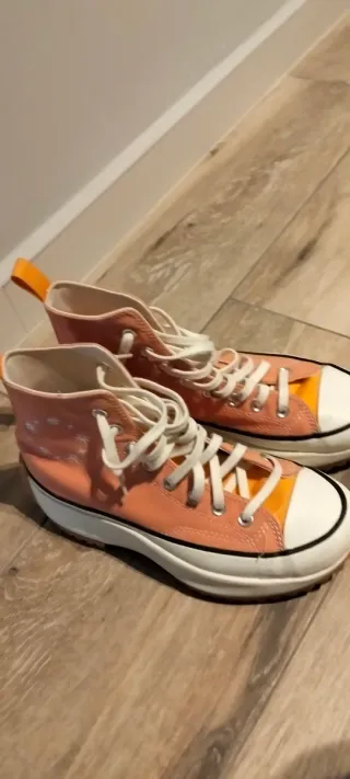 Converse Zapatillas Altas Naranja y Rosa