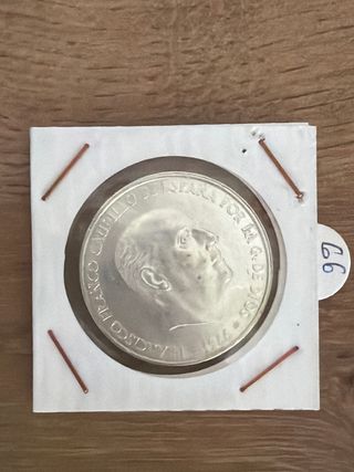 Moneda Plata 100 pesetas Franco 1966,estrella 66,