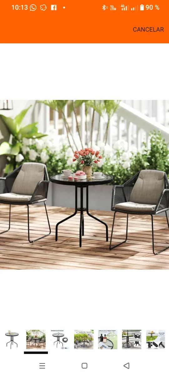 Tavolo rotondo da giardino in vetro temperato