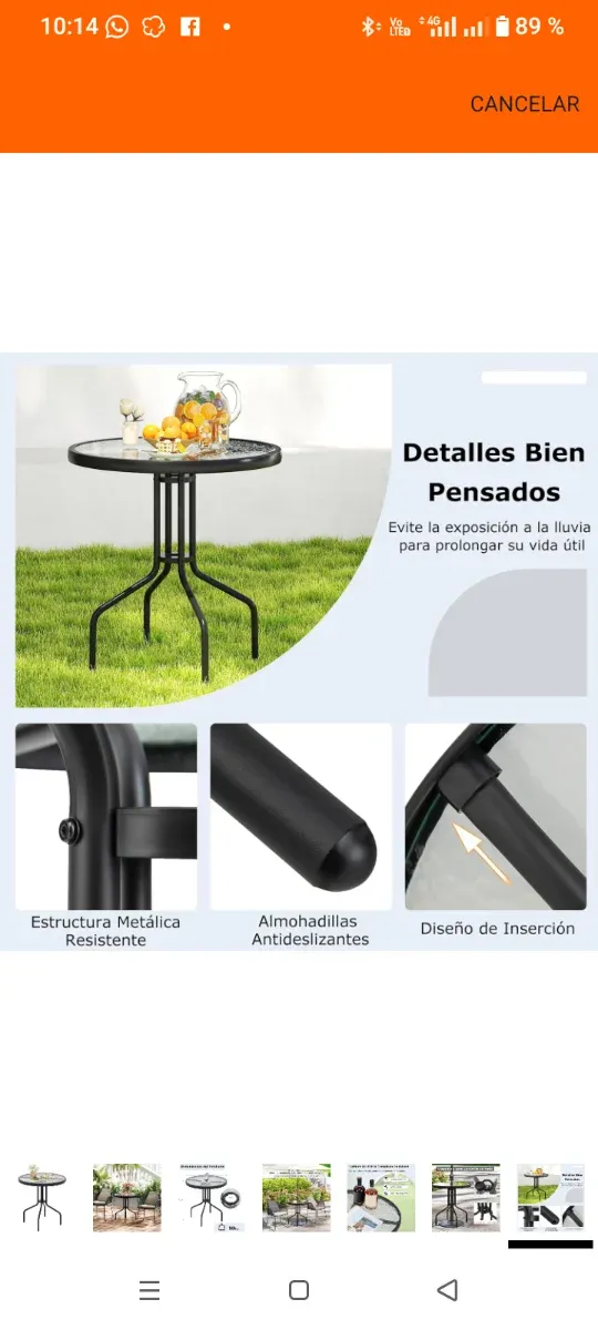 Tavolo rotondo da giardino in vetro temperato