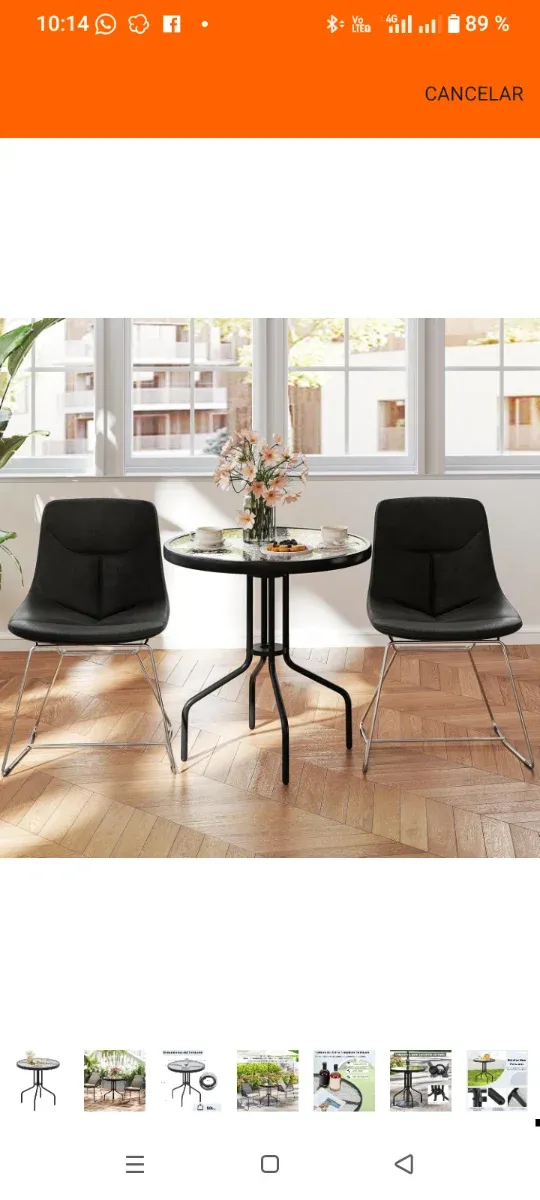 Tavolo rotondo da giardino in vetro temperato