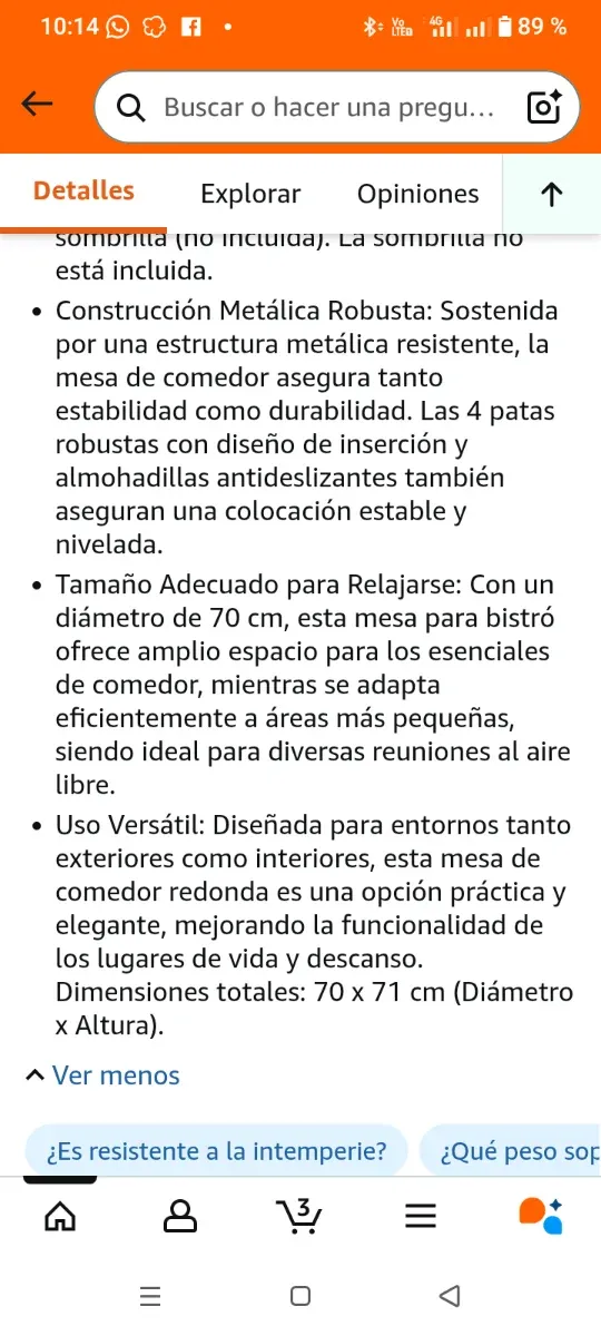 Tavolo rotondo da giardino in vetro temperato