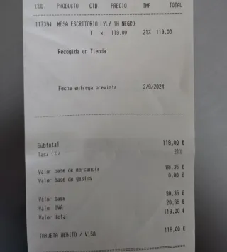 Escritorio LYLY negro con pata metal PVPC: 119,00€