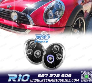 FAROS PARA MINI COOPER 01-06 OJOS ANGEL NEGROS