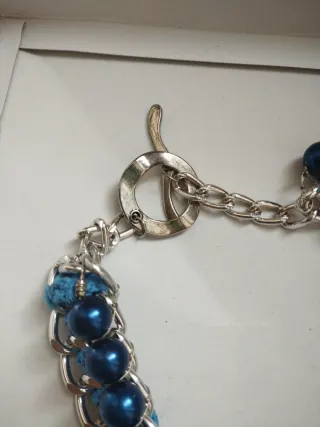 Collana blu e argento