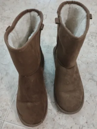 Botines ante marrón talla 38