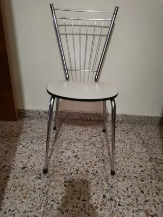 Silla cocina antigua metal y madera